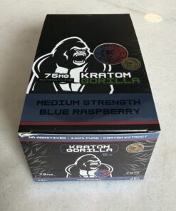 Gorilla Kratom 15ct 75mg MIT 15mL Shot The Monkey Blue Raspberry